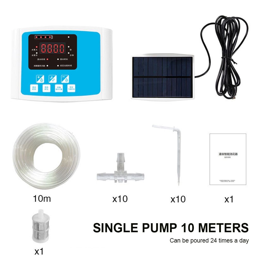 Garden Timer Drip Irrigation Device Double Pump Controller Timer System Solar  Intelligent Automatic Watering for s