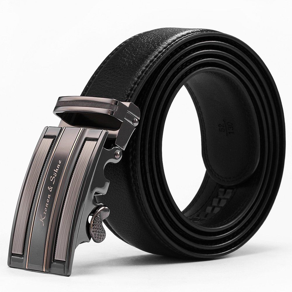 TE Automatic Metal Buckle Soft Leather Belts For Men Male Casual Waist Bands