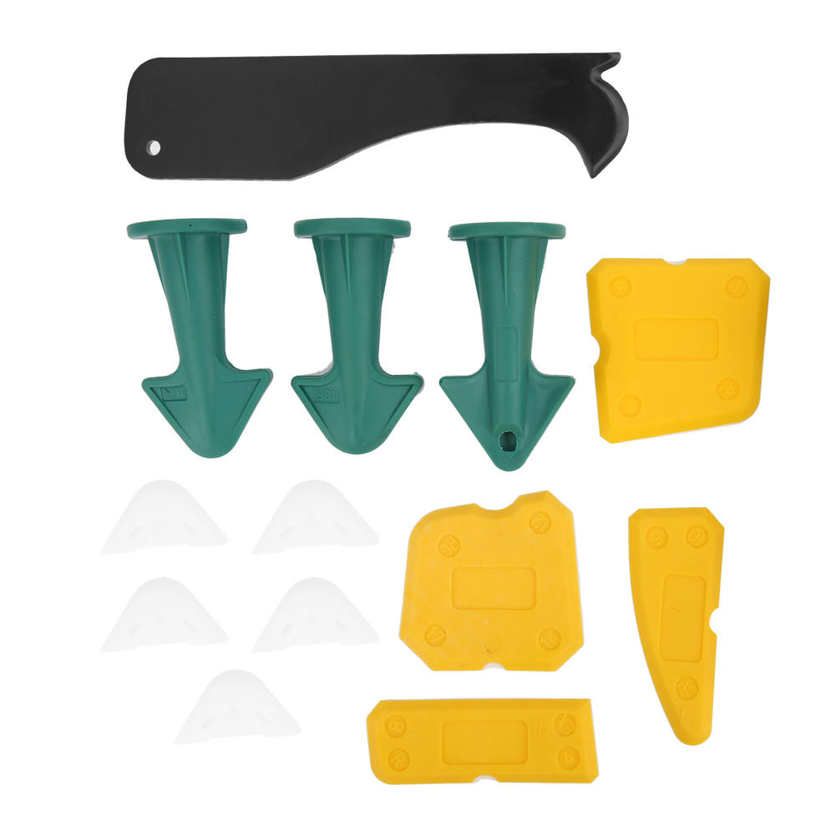 Grout Scraper 13Pcs Caulking Finisher Tools Plastic Glue Sealing Grouting Caulk Nozzles