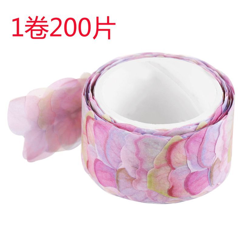 200PCS/Roll Masking Scrapbook Sticker Sticky Paper Flower Petals Tape Washi Tape