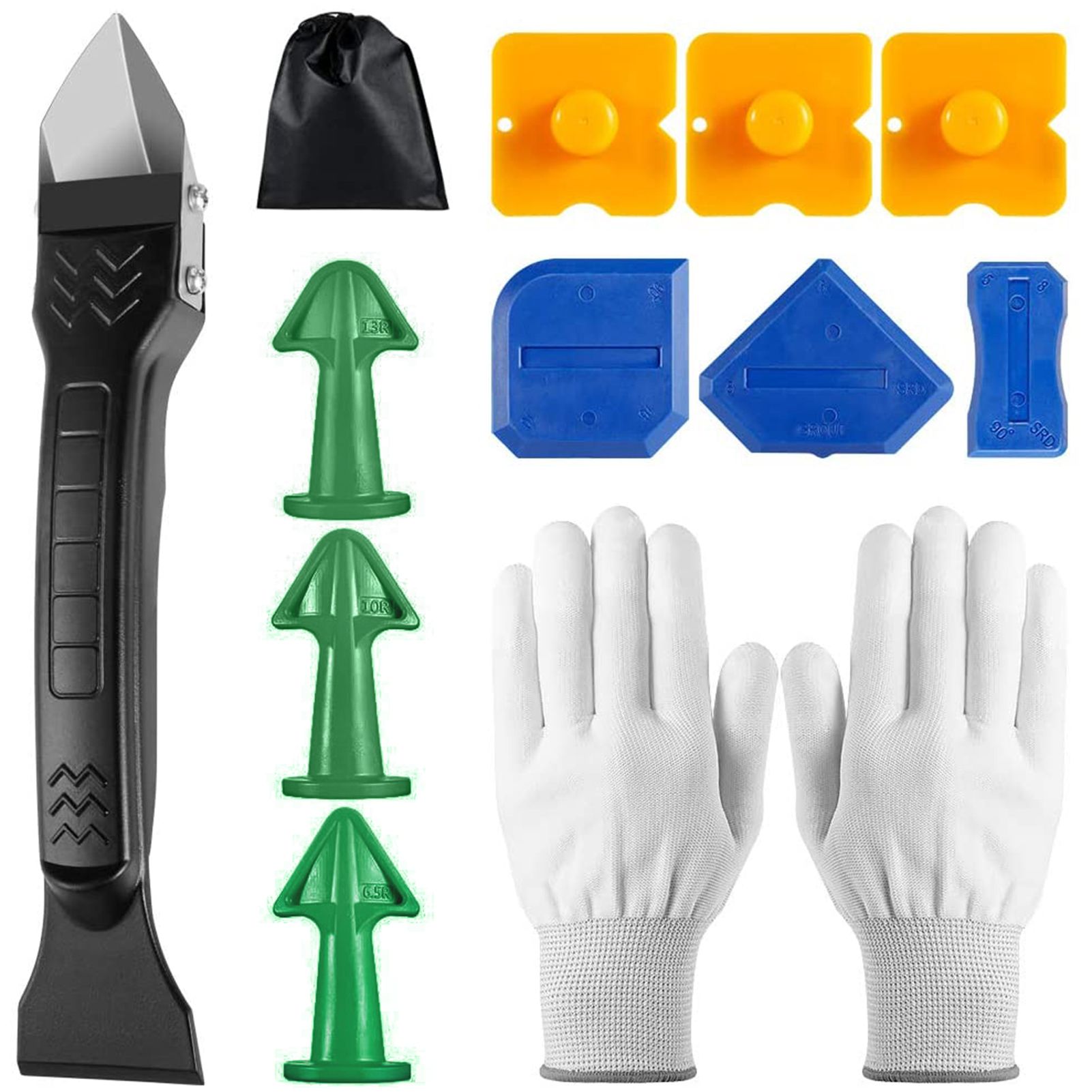 12Pcs/Set Sealant Finishing Caulking Scraper Bathroom Caulk Remover Kit Tools
