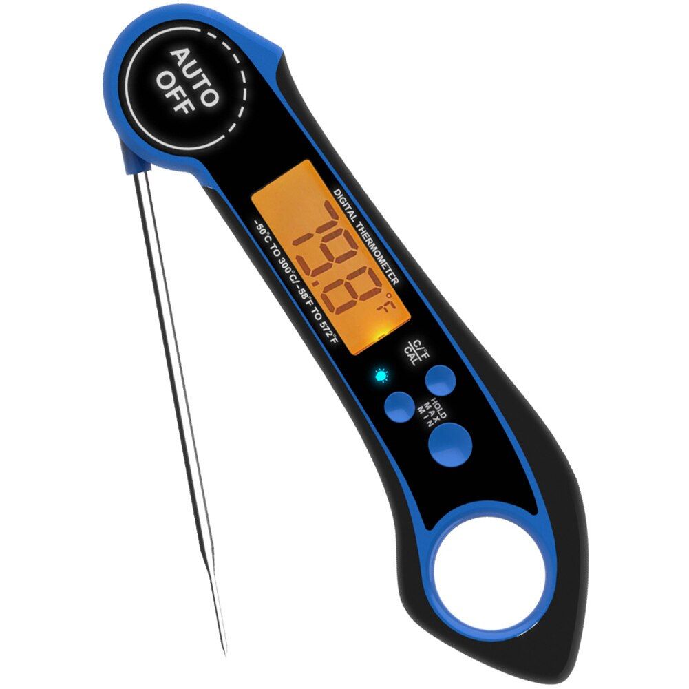 Meat Food Thermometer Digital Instant Read Waterproof Kitchen Cooking Beef Quick Read Thermometer with Foldable Probe for BBQ