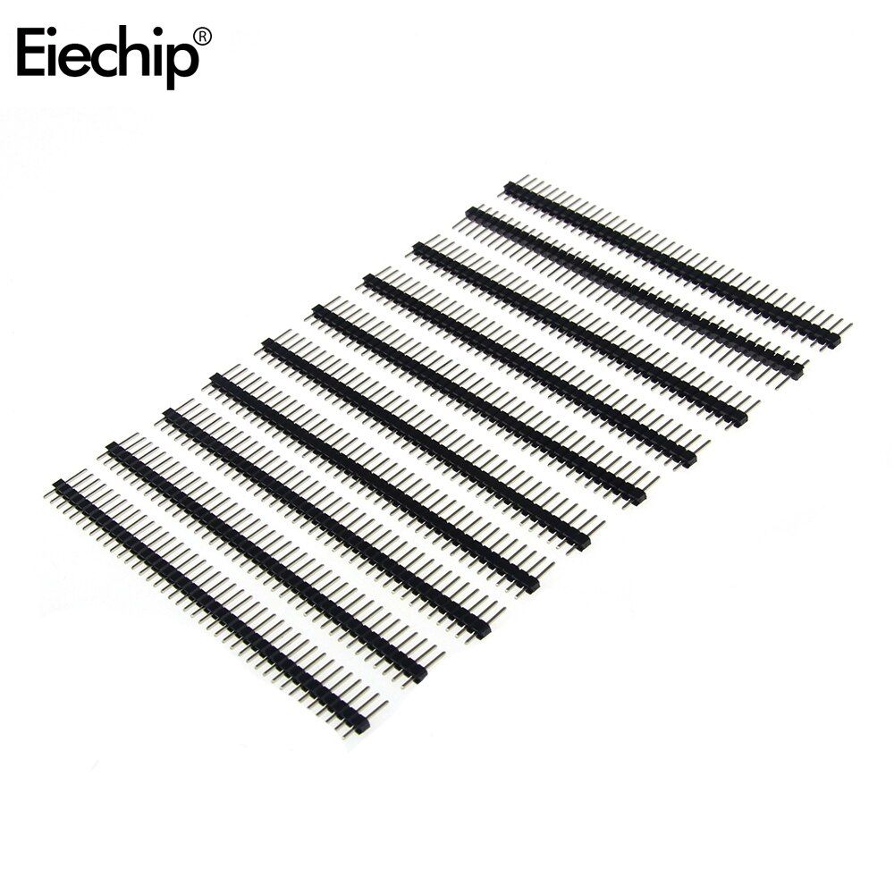 100pcs 2.54mm Single Male Pin Header Connector 1x40 Single Row 2.54 Breakable 40 Pins Connector Strip Board Module For Arduino