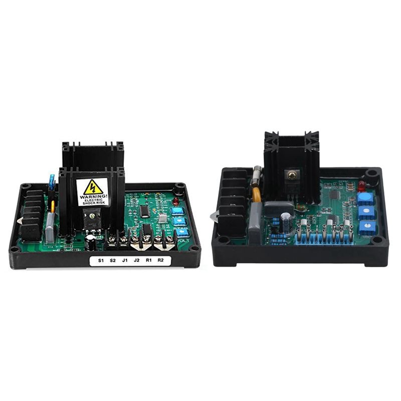 2Pcs Gavr-20A/Gavr-8A Av Universal Brushless Automatic Voltage Regulator Module Avr Generator 220/400Vac Frequency Protection Emi Suppression -  Black