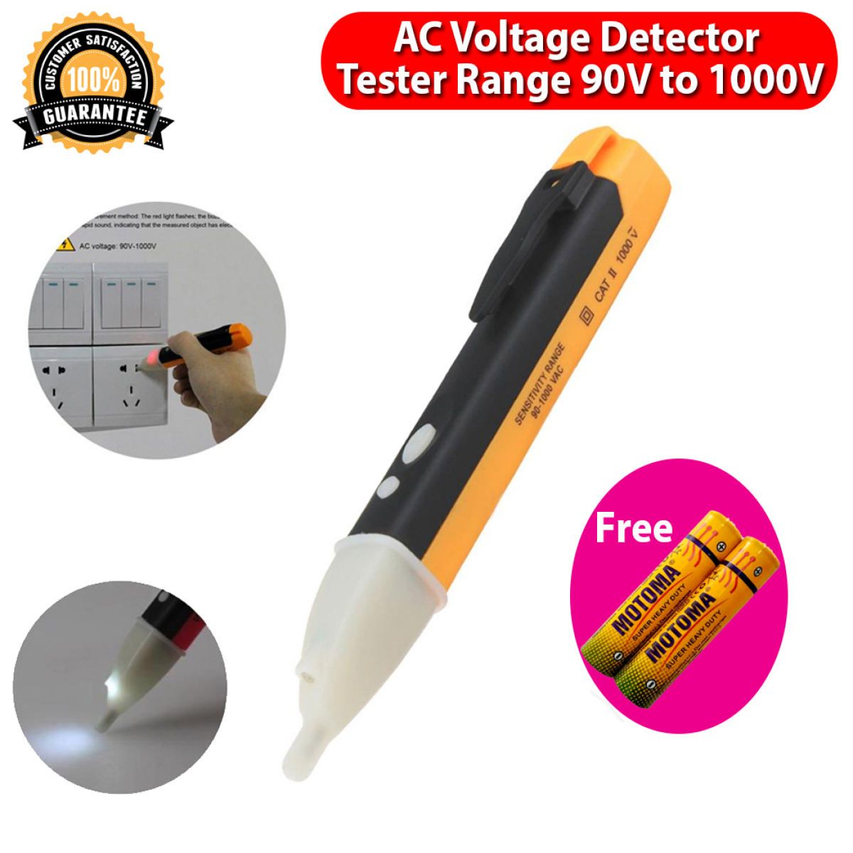 [[AC[[Voltage Detector]]NCV Non-Contact Tester Pen Voltmeter Sensor Test Range 90V to 1000V]]]]RRI