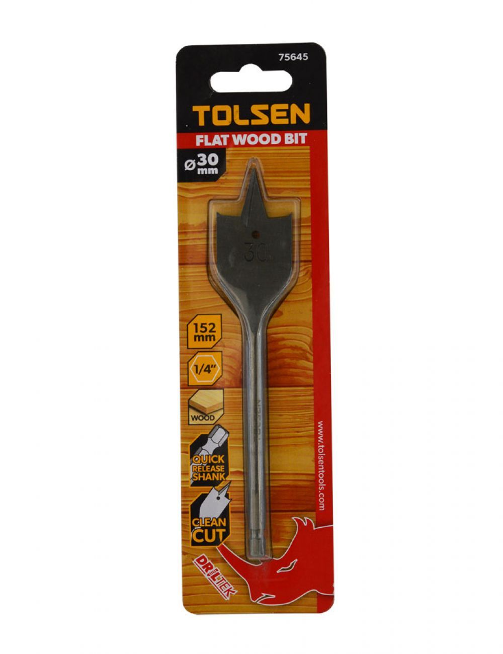 TOLSEN 30mm Flat Wood Drill Bit 75645