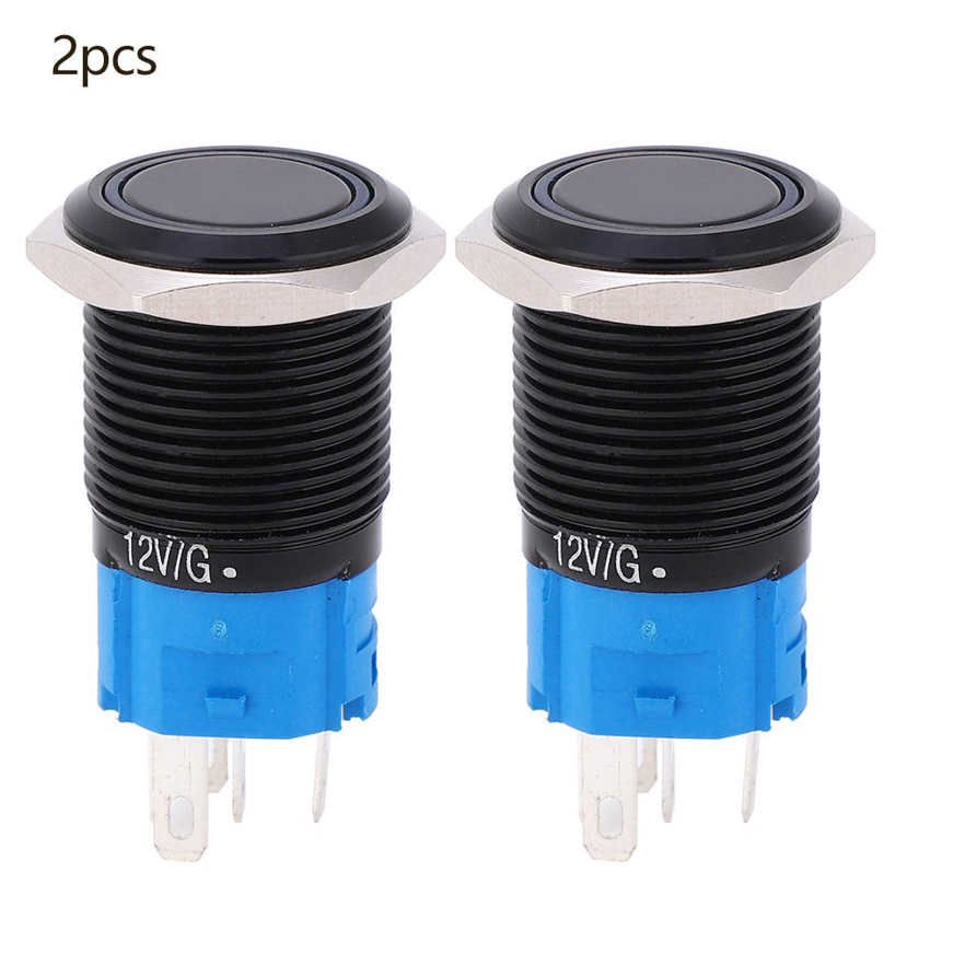 Switch 2PCS Self-Locking IP65 Waterproof Metal Button with Light 16MM 24V for Controll Elements