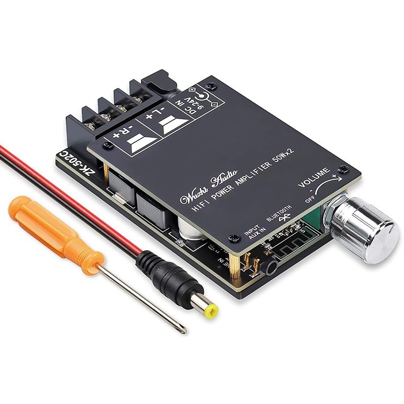 Bluetooth Board Module for Amplifier 3.5mm AUX + Bluetooth 5.0 Amp 2 Channel 50W+50W TPA3116D2 Chip Board (502C)