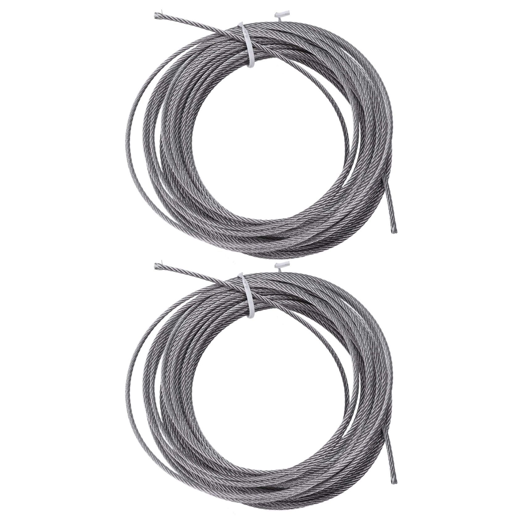 2X Grinding Machine Grinder 10M x 2mm Stainless Steel Wire Rope Cable Gray