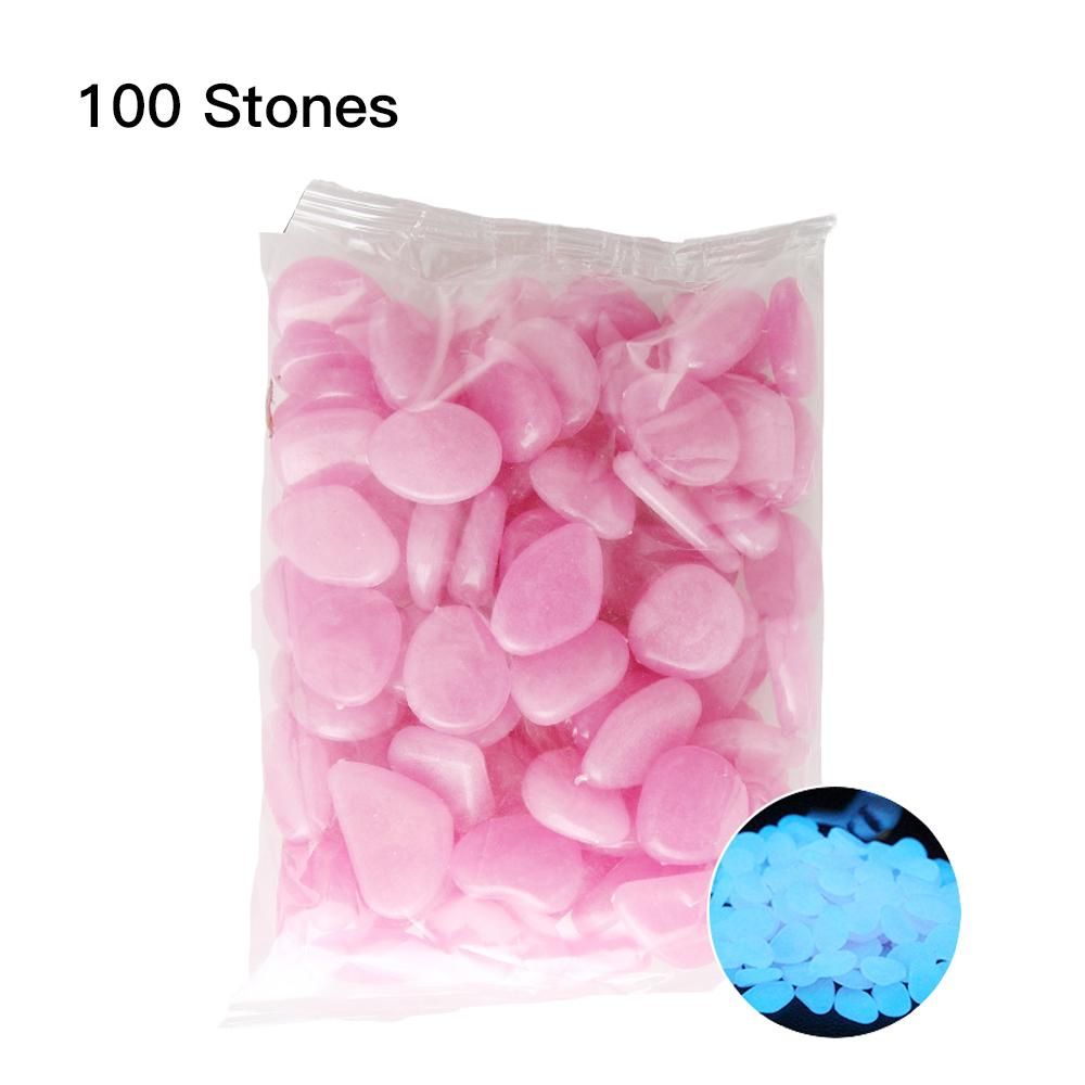 100pcs/Bag Luminous Pebbles Glow in the Dark Stones Home Fish Tank Outdoor Decor Garden Walkway