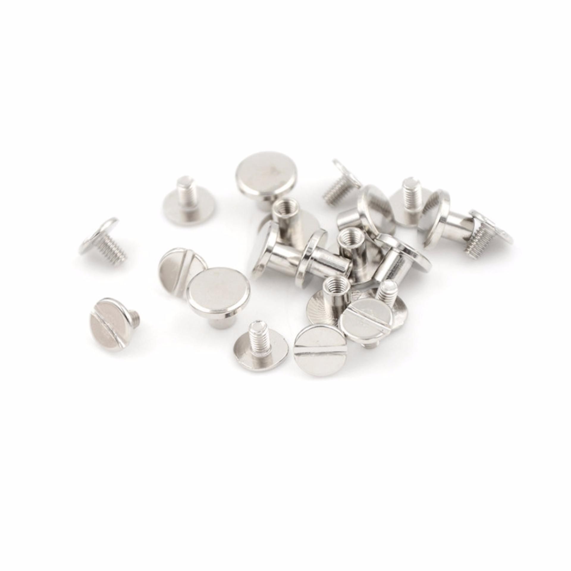 10set Flat Head Brass Solid Stud Screw Nail Rivets Leather Craft Wallet Belt