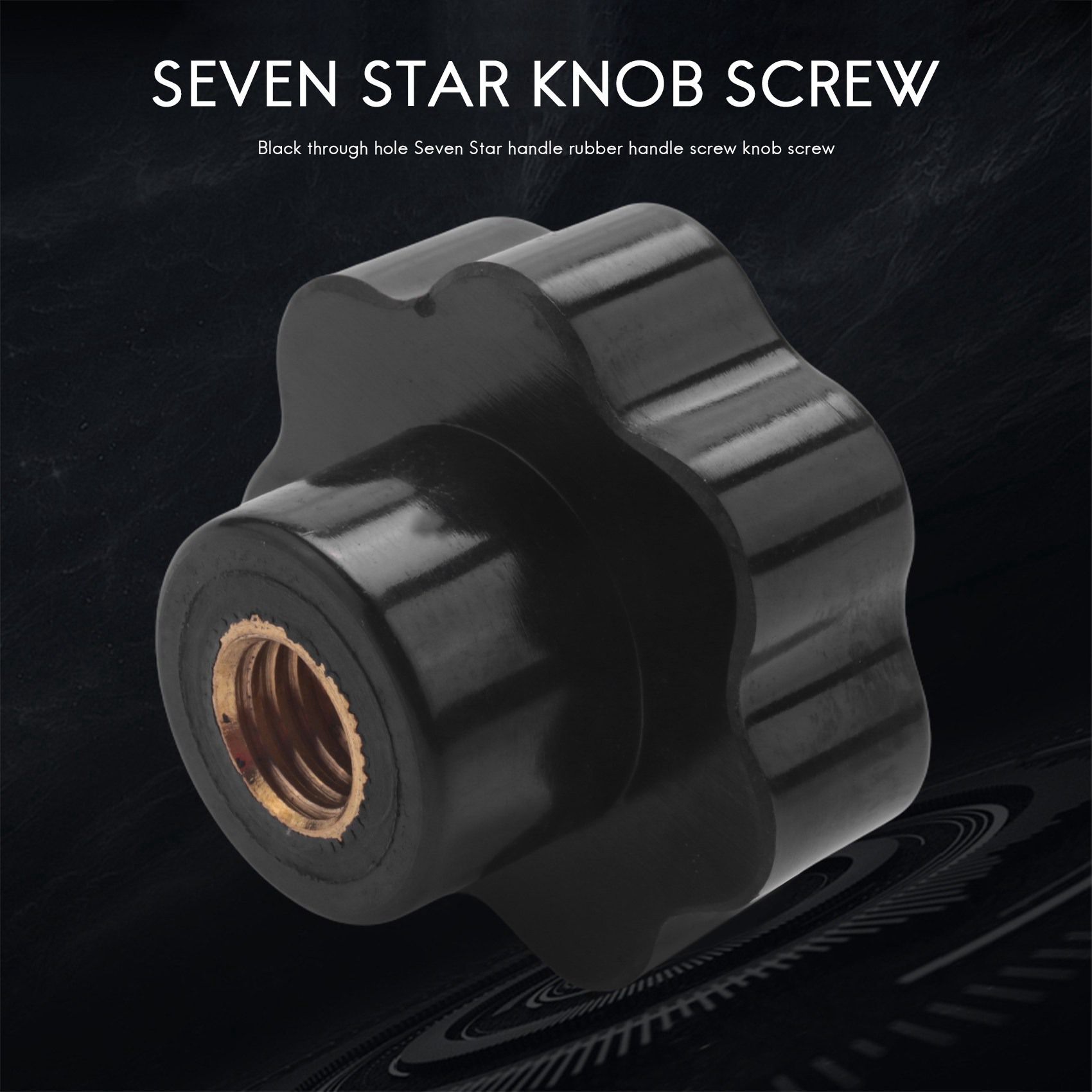 3PCS M10 10mm Dia Thread Black Plastic Star Head Clamping Knob Grip