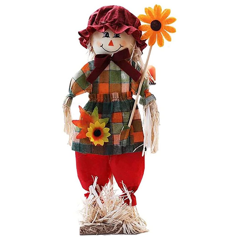 Scarecrow Fall Decor, Standing Fall Harvest Scarecrow, Halloween Scarecrow Decorations for Garden, Home Decor B