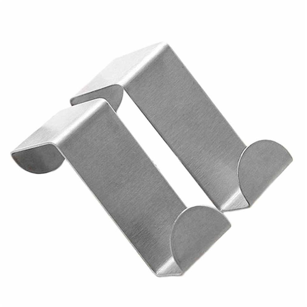 HA Stainless Steel Door Hooks Hanging Kitchen Cabinet Hanger On Door Back Type-silver