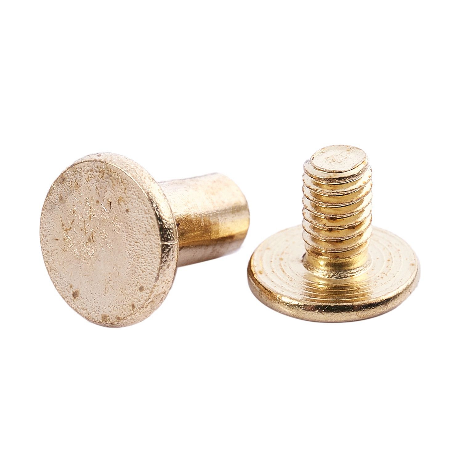 15 Pieces 5mmx8mm Brass Plated Binding Chicago Screw for Money Belt