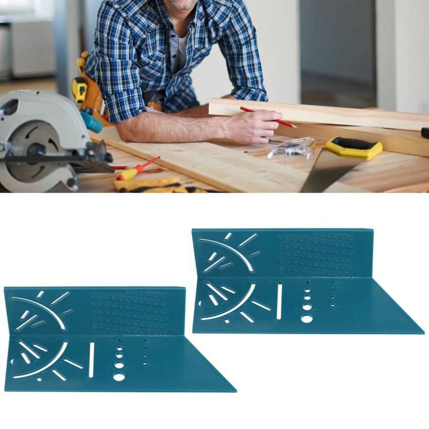 2PCS Multifunctional Woodworking Ruler 3D Angle Measuring Gauge Tools