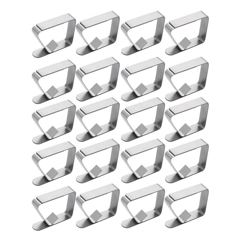 20 Pcs Stainless Steel Tablecloth Clip,Non-Slip Adjustable Table Cover Clamps Clip for Parties Picnics