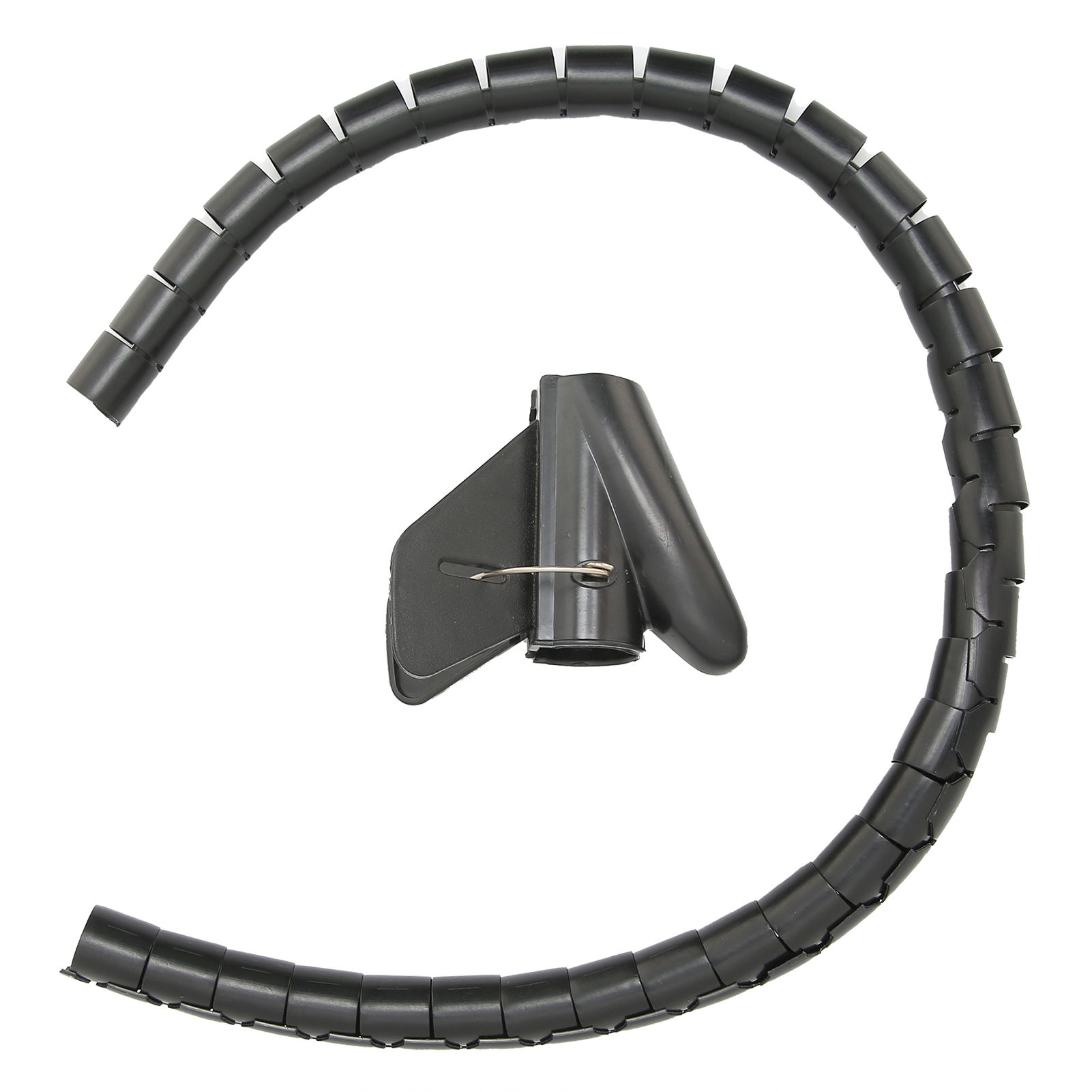 Limeng La Cable Sleeve Organizer Coiled Wire Management Winding Tube Open Type with Clip 10meter Black
