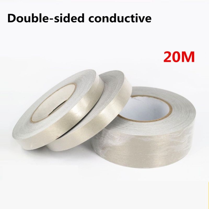 1pcs 20M Double-sided conductive Fabric Cloth Tape, PC, Mobilephone PCB Cable EMI Shielding, Wrap