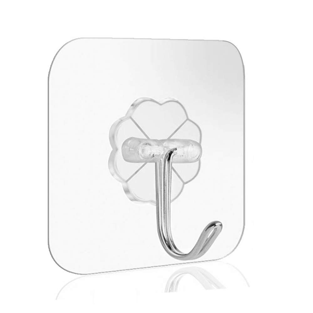 Wall Hook Transparent Reusable Wall Hangers 10KGS Waterproof- 6 Pcs