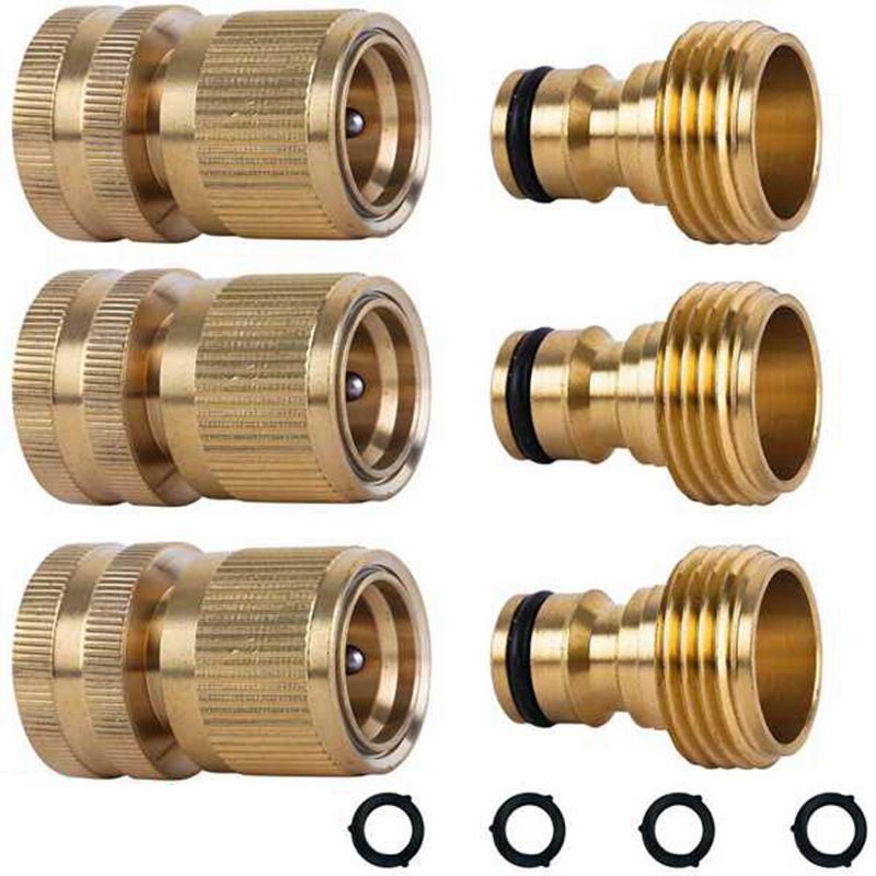 Garden Hose Quick Connector Brass Quick Hose End Connector Garden Hose Nozzle Connect Kits US Plug