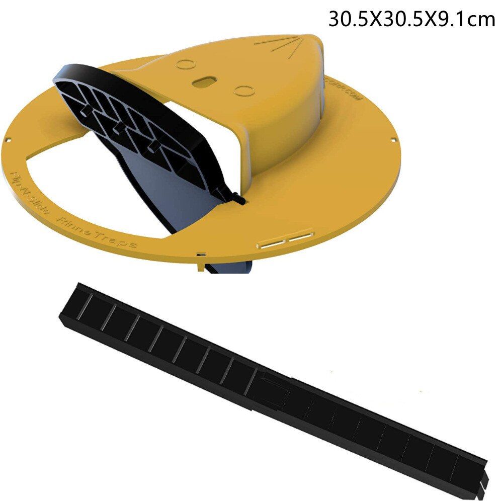 Reusable Plastic Smart Mouse Trap Flip N Slide Bucket Lid Mousetrap Household Rat Catcher Humane Outdoor Indoor Rat Trap（Yellow 12X12X3.58in）