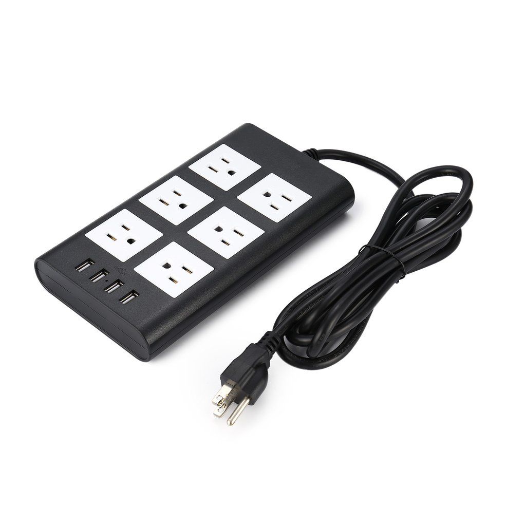 6 Outlets 4 USB Ports USB Electronic Power Strip Socket Surge Protector