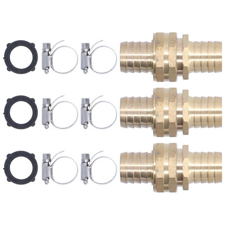 3 Set 3/4in Female Male Thread Garden Hose Repair Connector For Or 5/8i HG