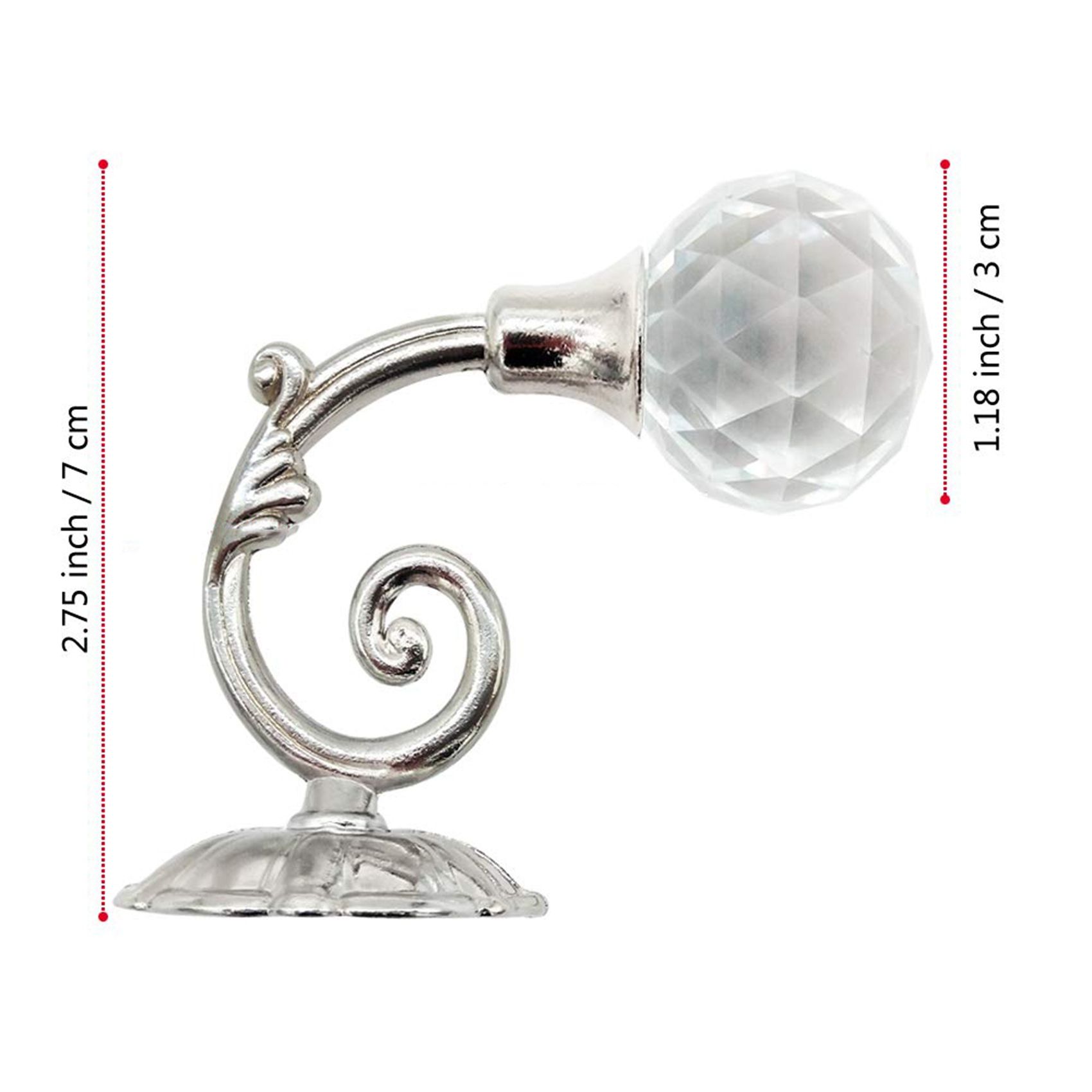 8 PCS Clear Crystal Curtain Holdbacks Wall Mounted Tassel Curtain Tieback Hook Drapery Tiebacks Clothes Holder ()