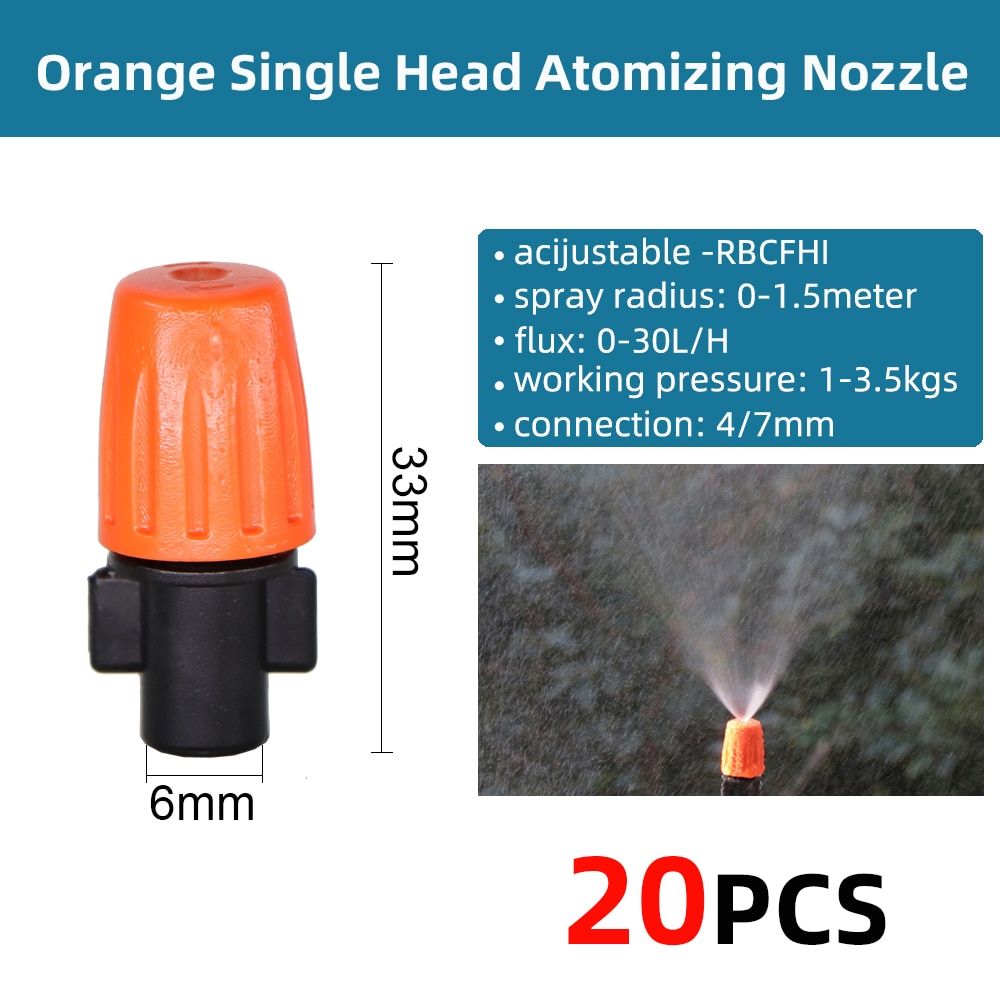 Adjustable Spray Cooling Nozzle Garden Watering Irrigation Dripper Sprinkler Cross Misting Atomization System With 6mm Connector