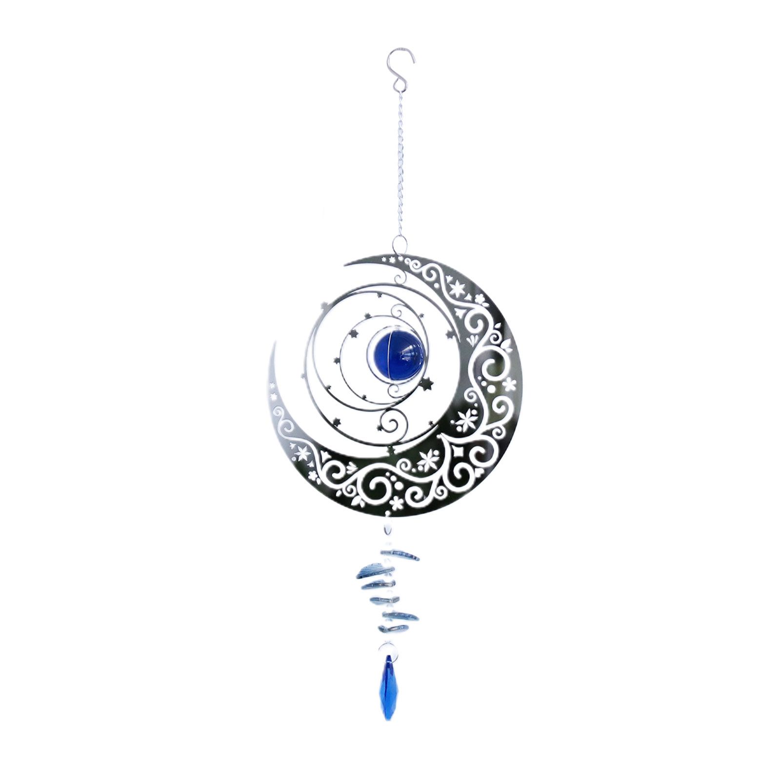 Wind Spinner Portable Wear Resistant Stainless Steel Moon Stone Hanging Pendant for Gift