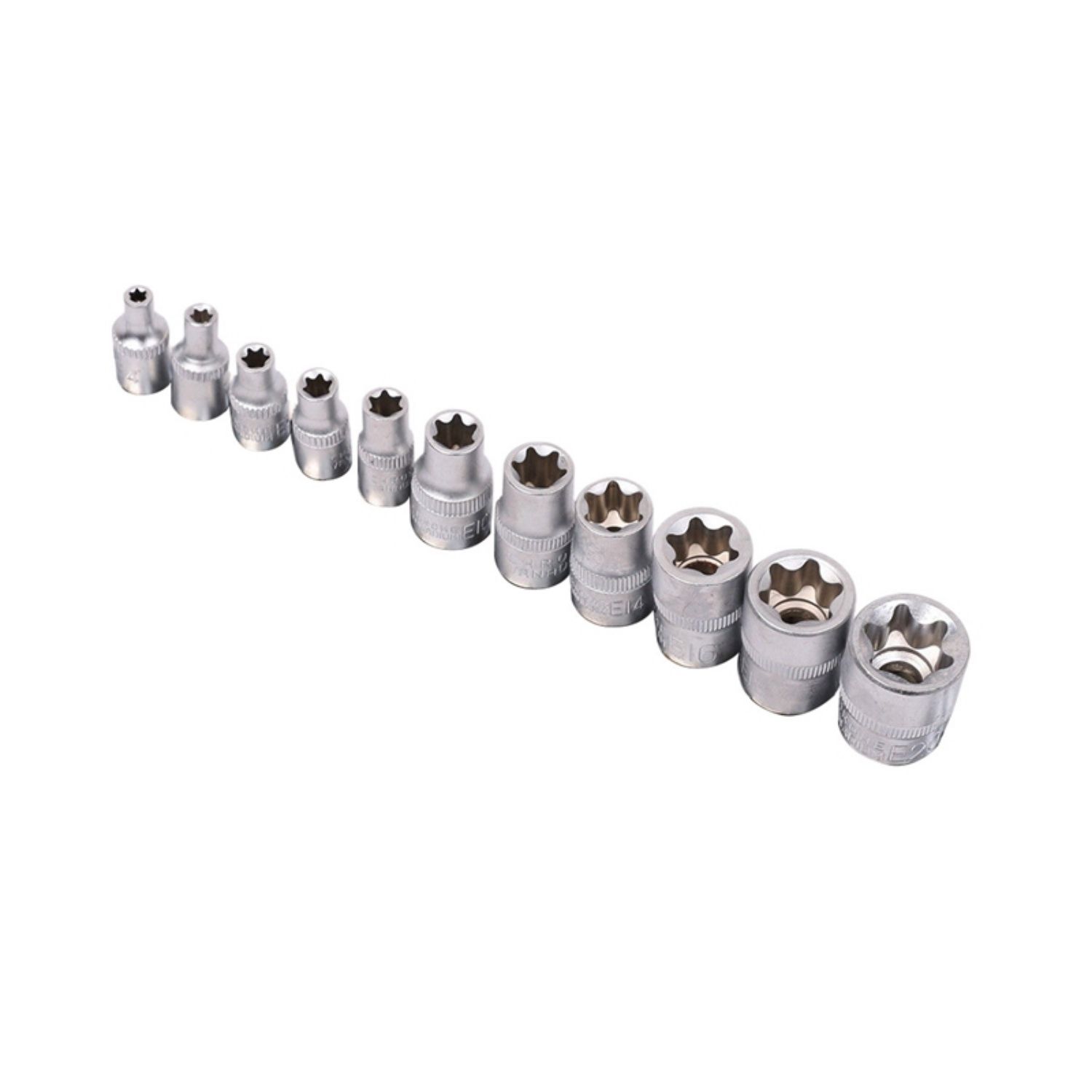 Practical product 11Pc Female E Torx Star Socket Set Rail E4 - E20 External Star Torque Socket Set