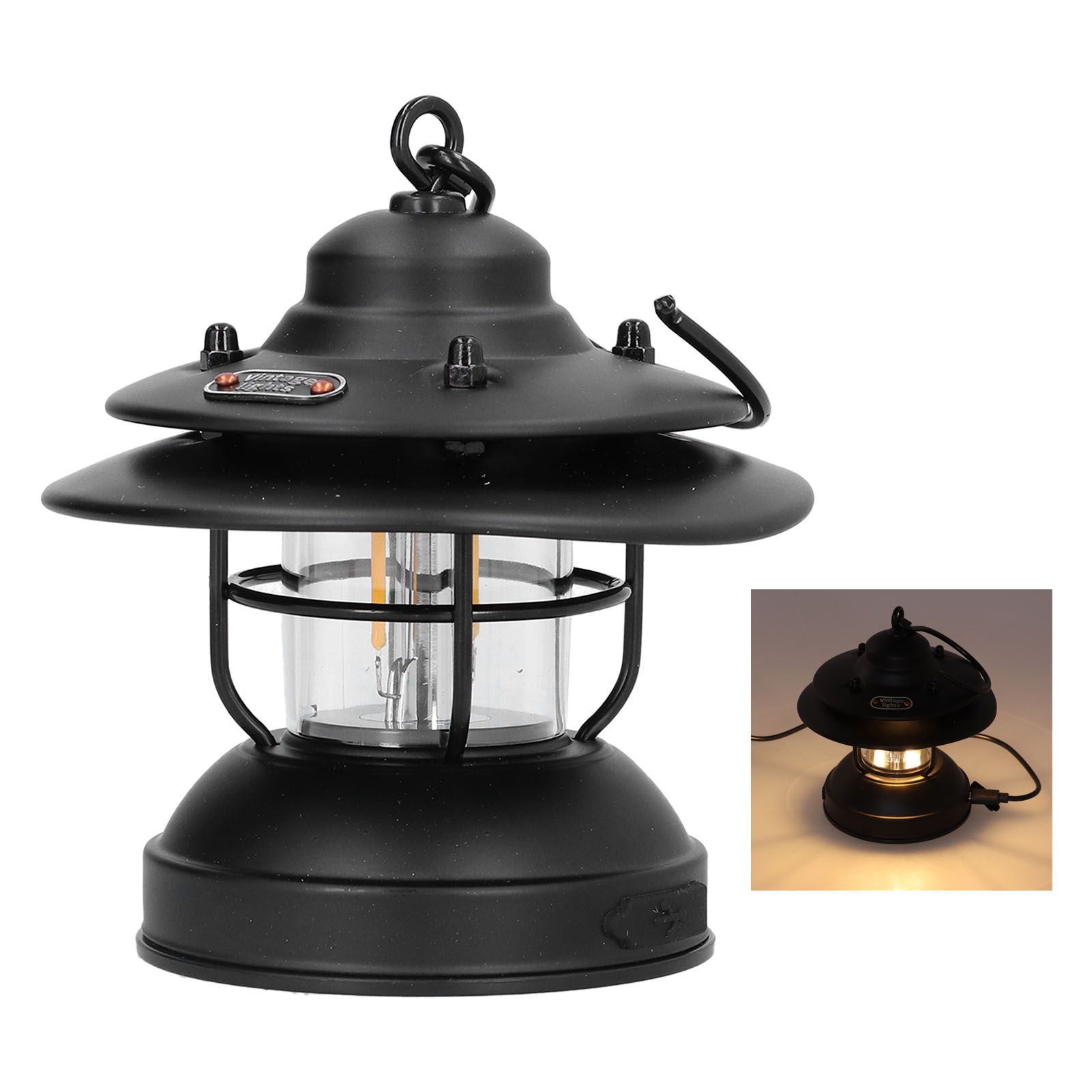 Camping Lantern Retro Design No Wiring Required Powered LED L EC