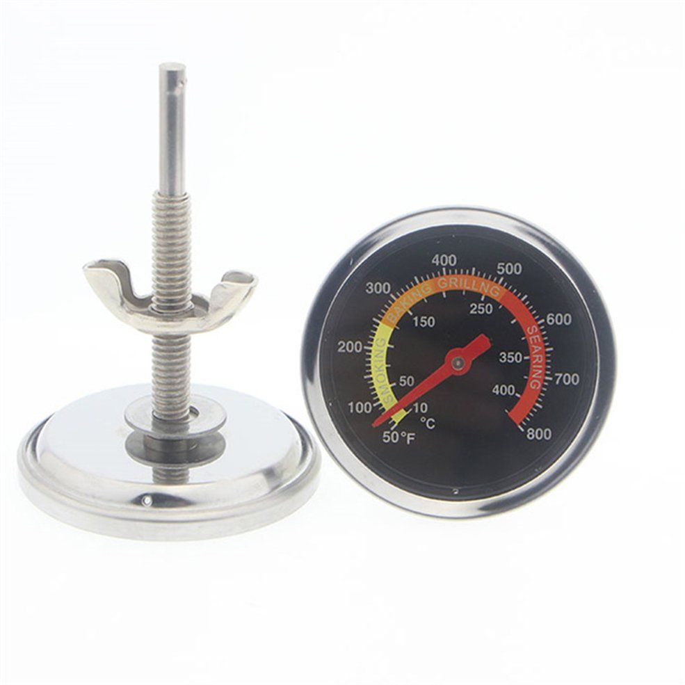 Stainless Steel Oven Food Cooking Baking BBQ Thermometer Temperature Gauge-sliver