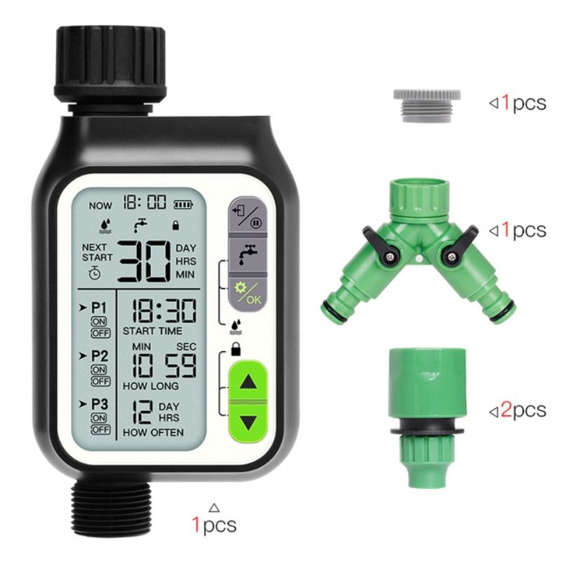 Electronic Irrigation Regulator Automatic Irrigation Timer with 3 Separate Timing Programs Outdoor Garden Watering Irrigation