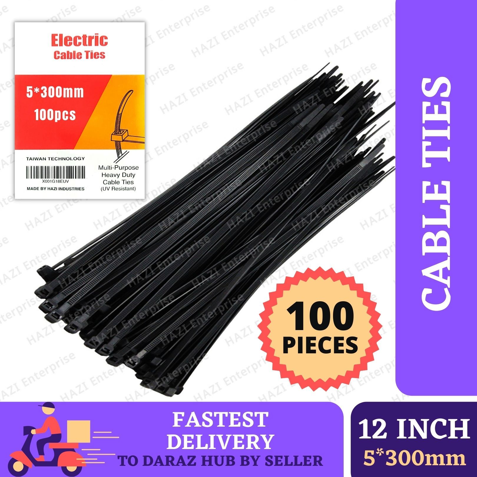 12 Inch Cable Tie 5 * 300 mm | 100 Pcs Per Pack