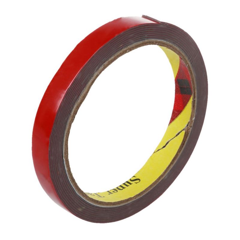 XHHDQES 2X 3M Strong Permanent Double Sided Super Sticky Foam Tape Roll For Vehicle Car, Red 12MM x 3M