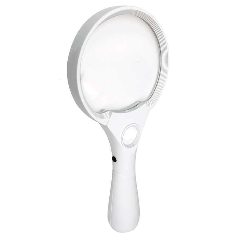 3 Bright LED Lights 3X 4.5X 25X Power Handheld Reading Magnifying Glass with Light- Ideal for Reading Small Prints, Map, Coins, Inspection and Jewelry Loupe