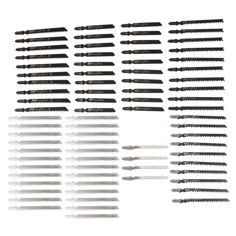 80Pcs Lengthen Jig Saw Blade Jigsaw Blades Set Wood Assorted Blades Wood Plastic Woodworking Cutting DIY Power Tool