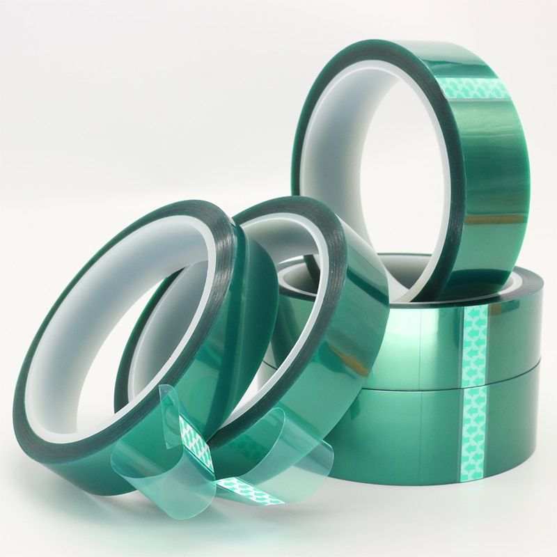 1PCS 3-10mmx33M PET green high temperature adhesive tape Green plastic car paint spray paint plating protective plastic