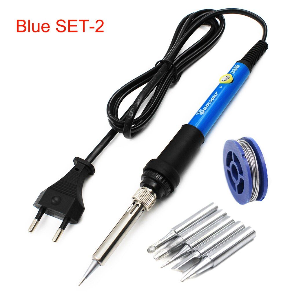 Electric Soldering Iron 110V / 220V 60W Temperature Adjustable Mini Handle Heat Pencil Solder Station With Tips Stand Wire Tools