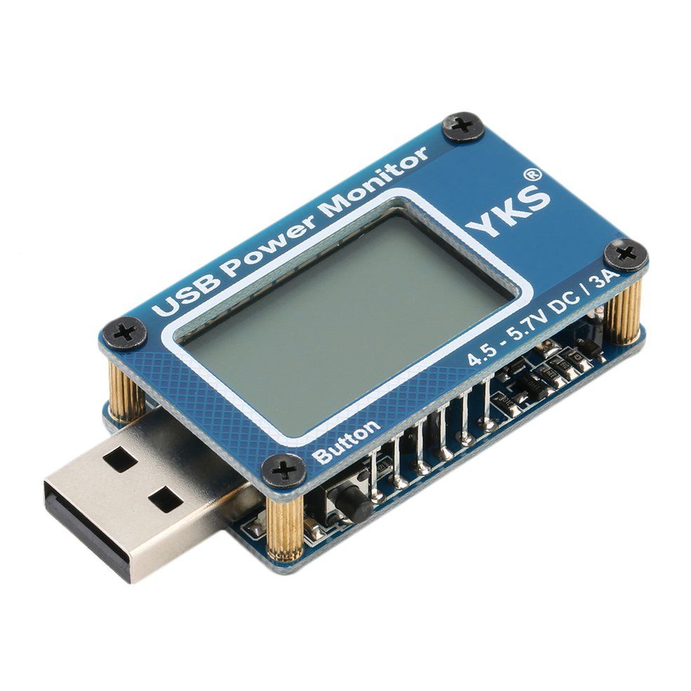 LCD USB Power Charger Voltage Current Waltt Detector Tester Monitor Blue blue