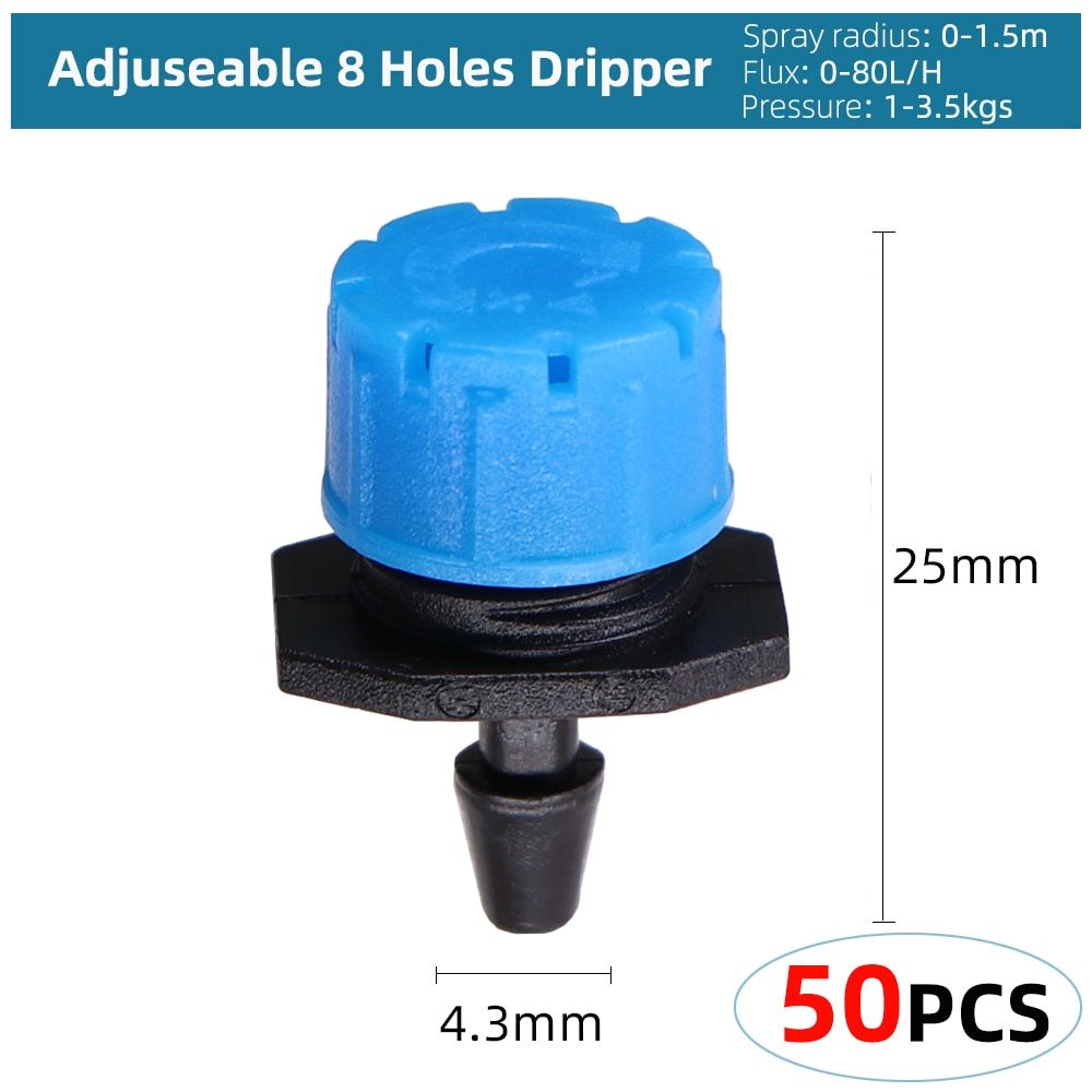 Variety Style Garden Drip Irrigation Dripper Fixed Flow Pressure Compensating Emitter 1/4" Sprinkler Watering Refraction Nozzle