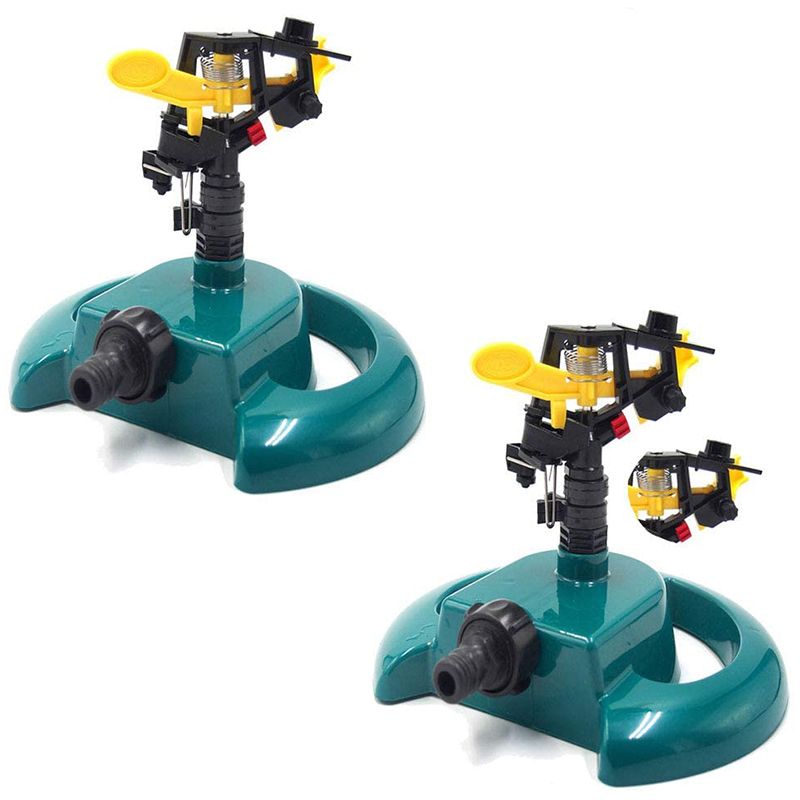 Automatic 360  degree Rotating Water Sprinkler Lawn Sprinkler for Lawn Flowers and Crop Irrigation, 2Pack
