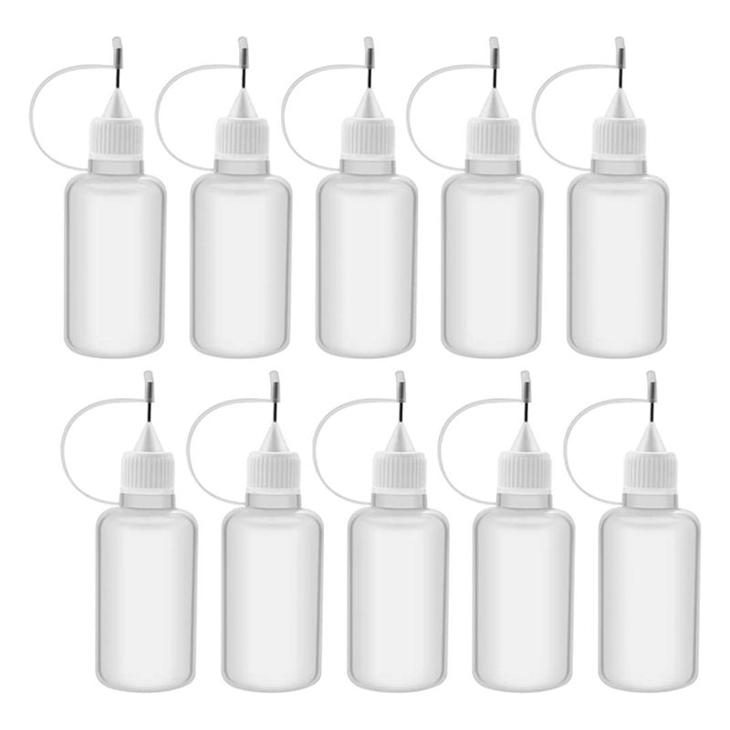 10Pcs 30Ml Plastic Squeezable Tip Applicator Bottle for Glue DIY