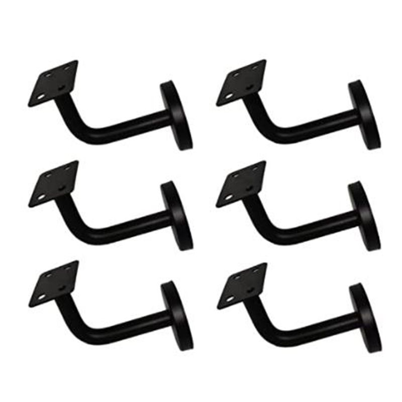 6 Pcs Stainless Steel Stair Handrail Bracket, Heavy Duty Stair Rail Support, Railing Brackets for Flat Rails