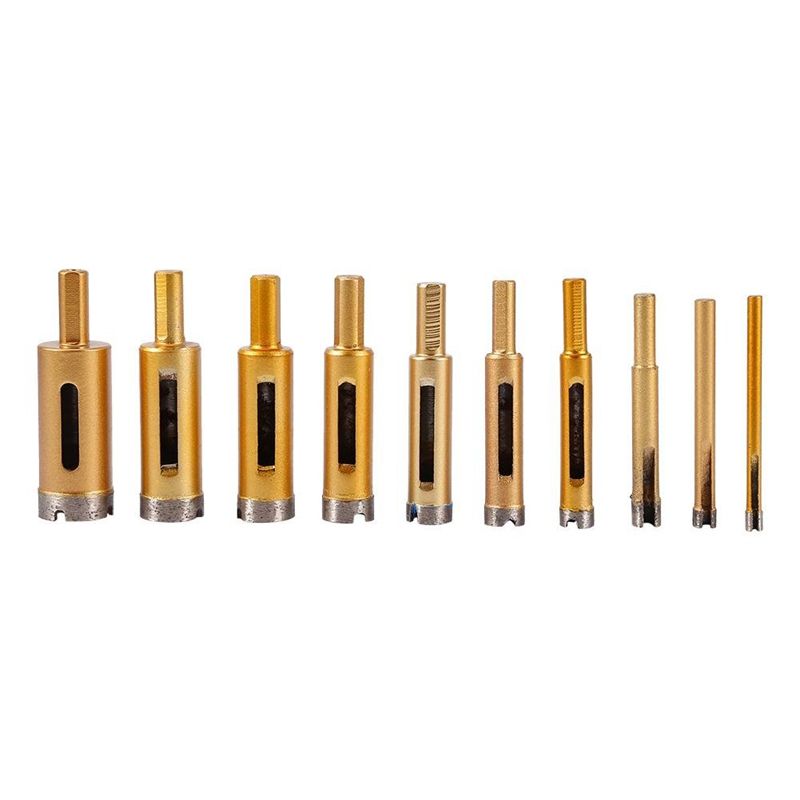 BRADOO-10Pcs Diamond Drill Bit 6-25mm Drill Core Bit Heavy Duty Marble Hole Opener Hand Drill Bit for Porcelain Marble Glass