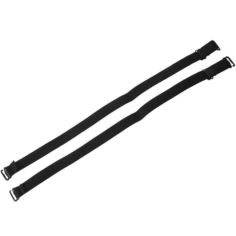 Black Elastic Fabric Metal Hook End Bra Straps Pair for Ladies