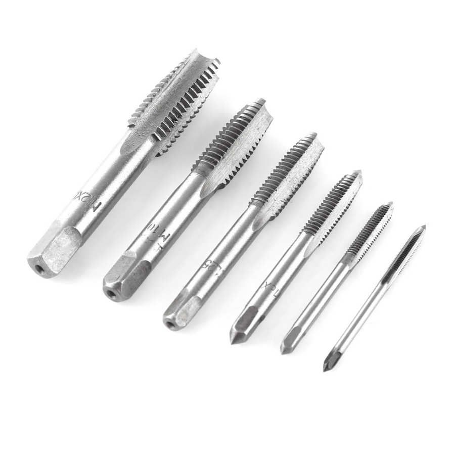 Screw Tap 12pcs Thread Hand Set Straight Flutes M3/M4/M6/M8/M10/M12