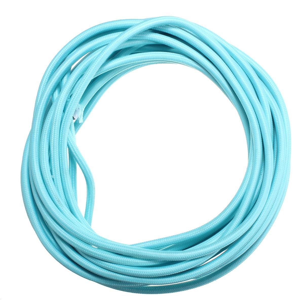 10M Length 7.5mm Colorful Braided 3 Core Fabric Cable Wire Sleeving Flex Cord Double PVC High Density